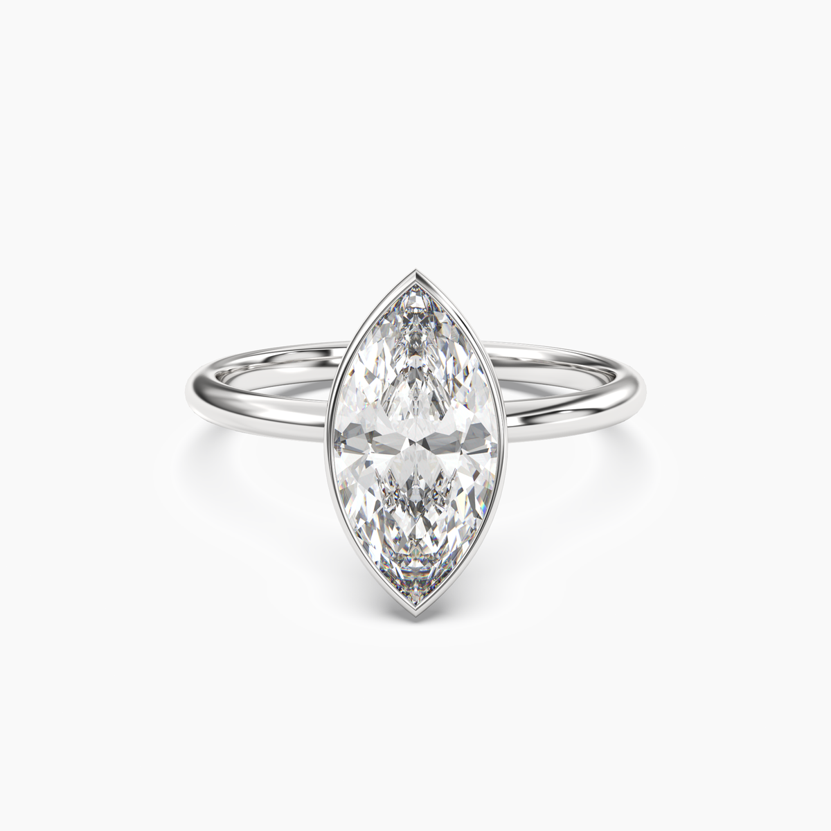 OBSER210 - Bezel Marquise engagement ring setting view 1