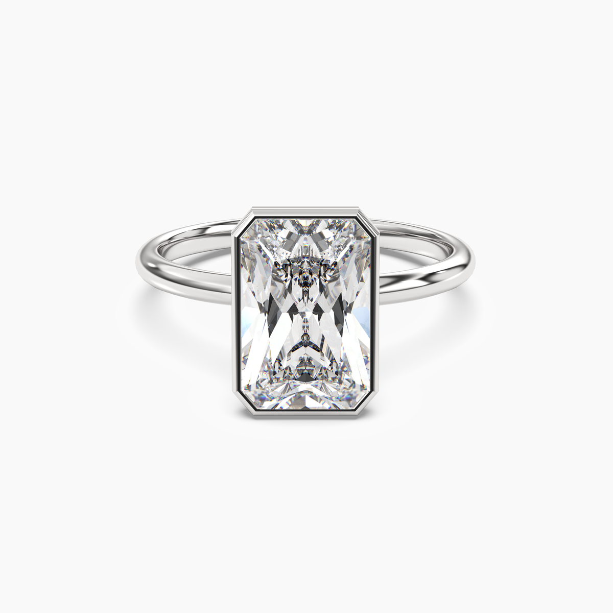 OBSER055 - Bezel Radiant engagement ring setting view 1
