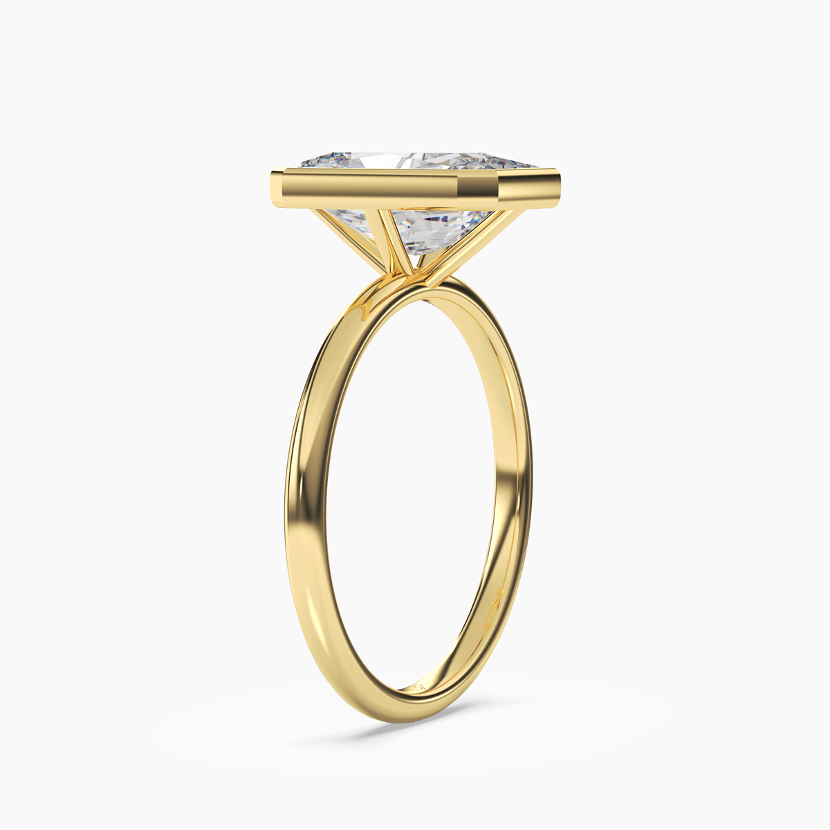 OBSER055 - Bezel Radiant engagement ring setting view 5