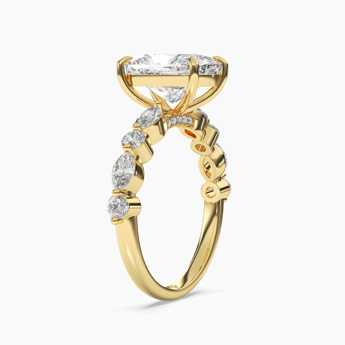 OBSER209 - Aster Cushion engagement ring setting view 5