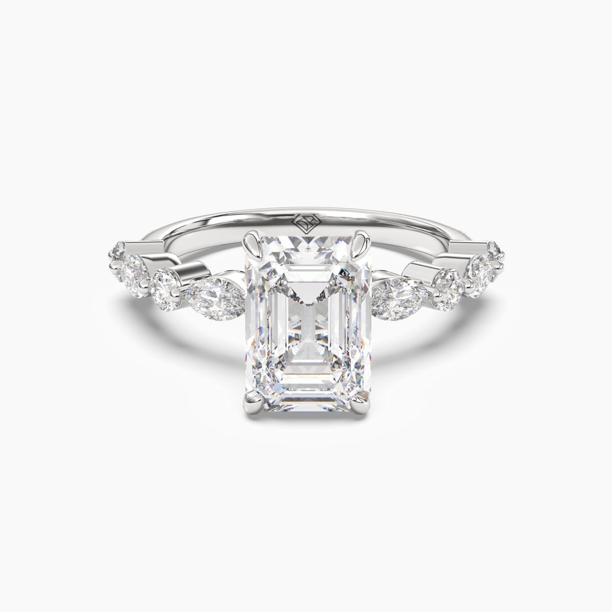 OBSER208 - Aster Emerald engagement ring setting view 1