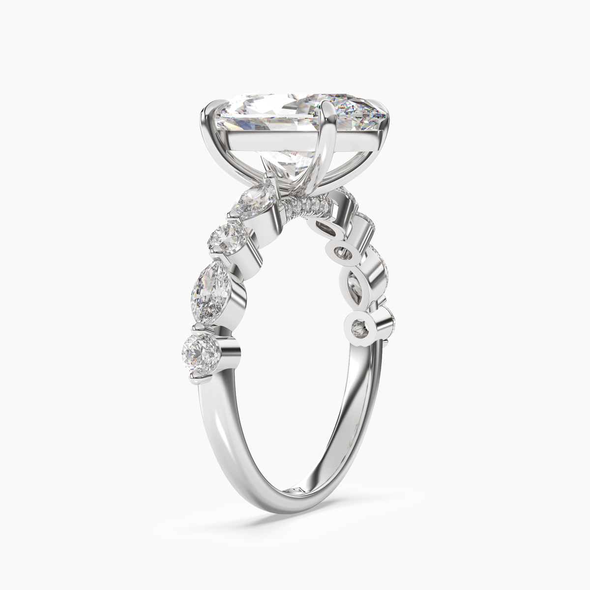 OBSER041 - Aster Oval engagement ring setting view 2