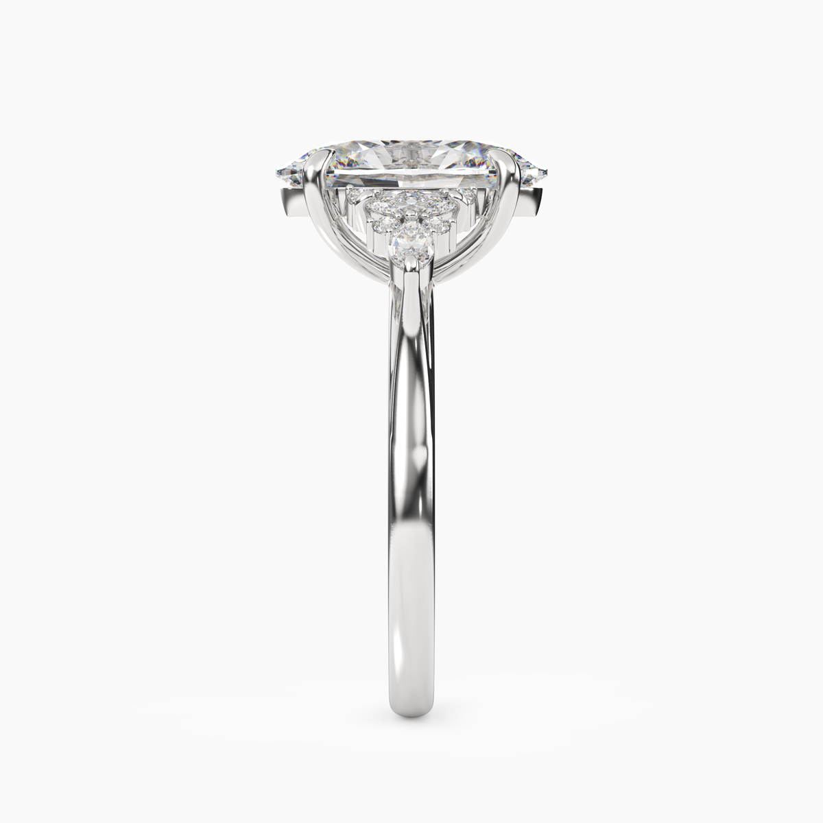 OBSER016 - Snowflake Oval engagement ring setting view 3