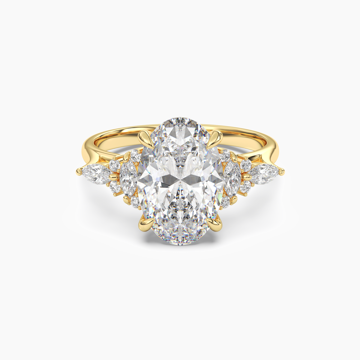 OBSER016 - Snowflake Oval engagement ring setting view 4