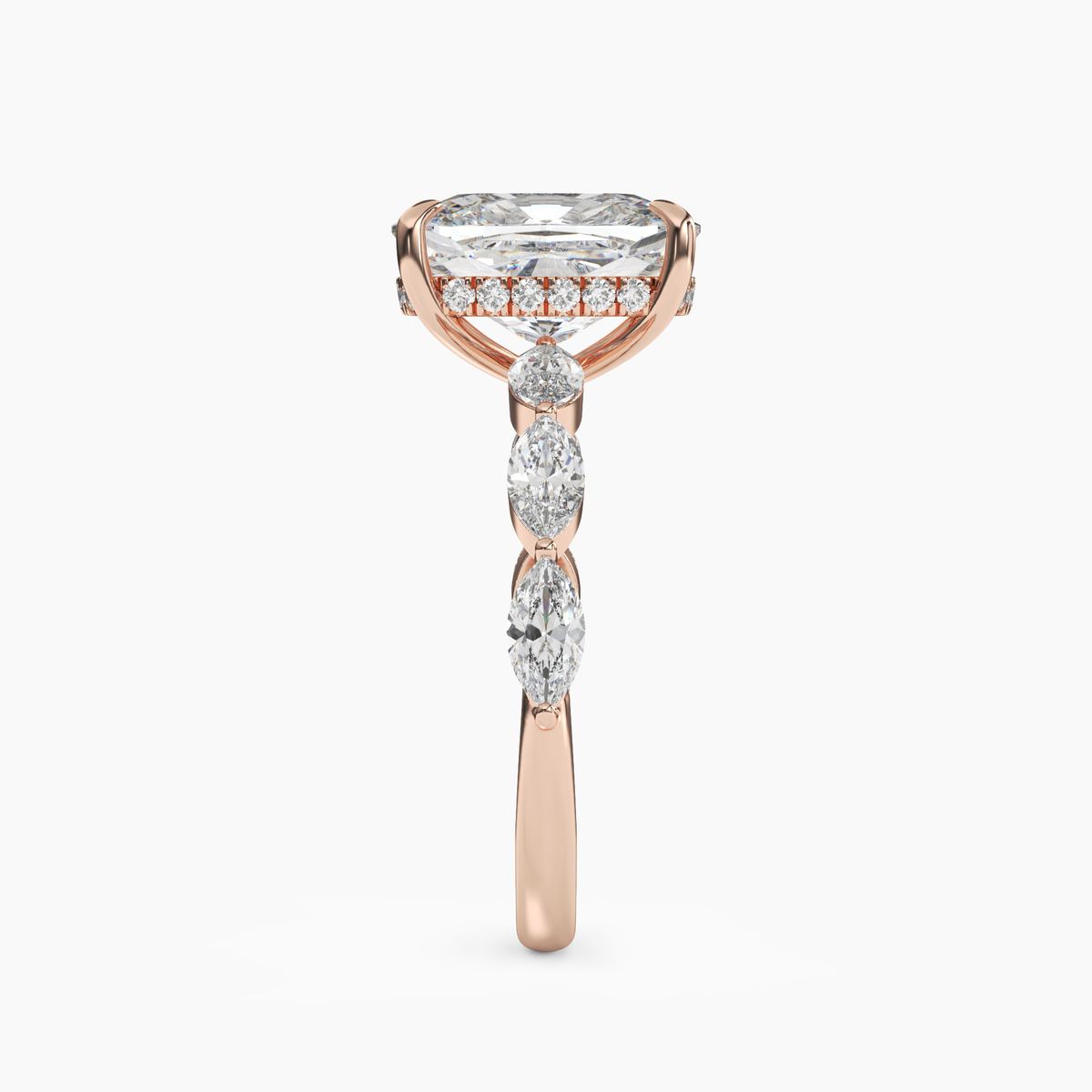 OBSER079 - Rosemist Cushion engagement ring setting view 9