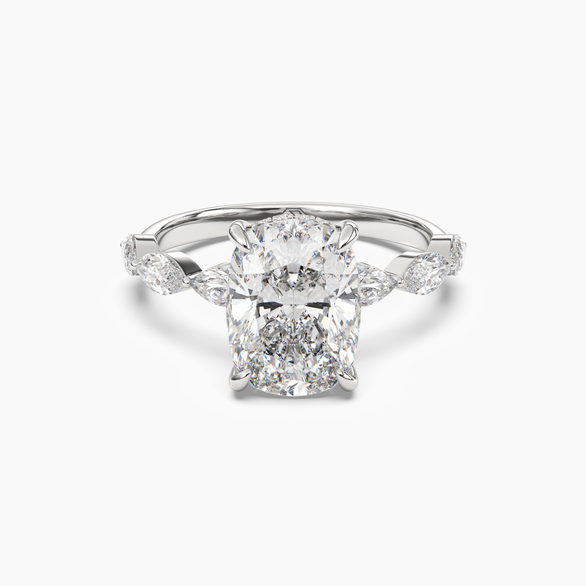 OBSER079 - Rosemist Cushion engagement ring setting view 1