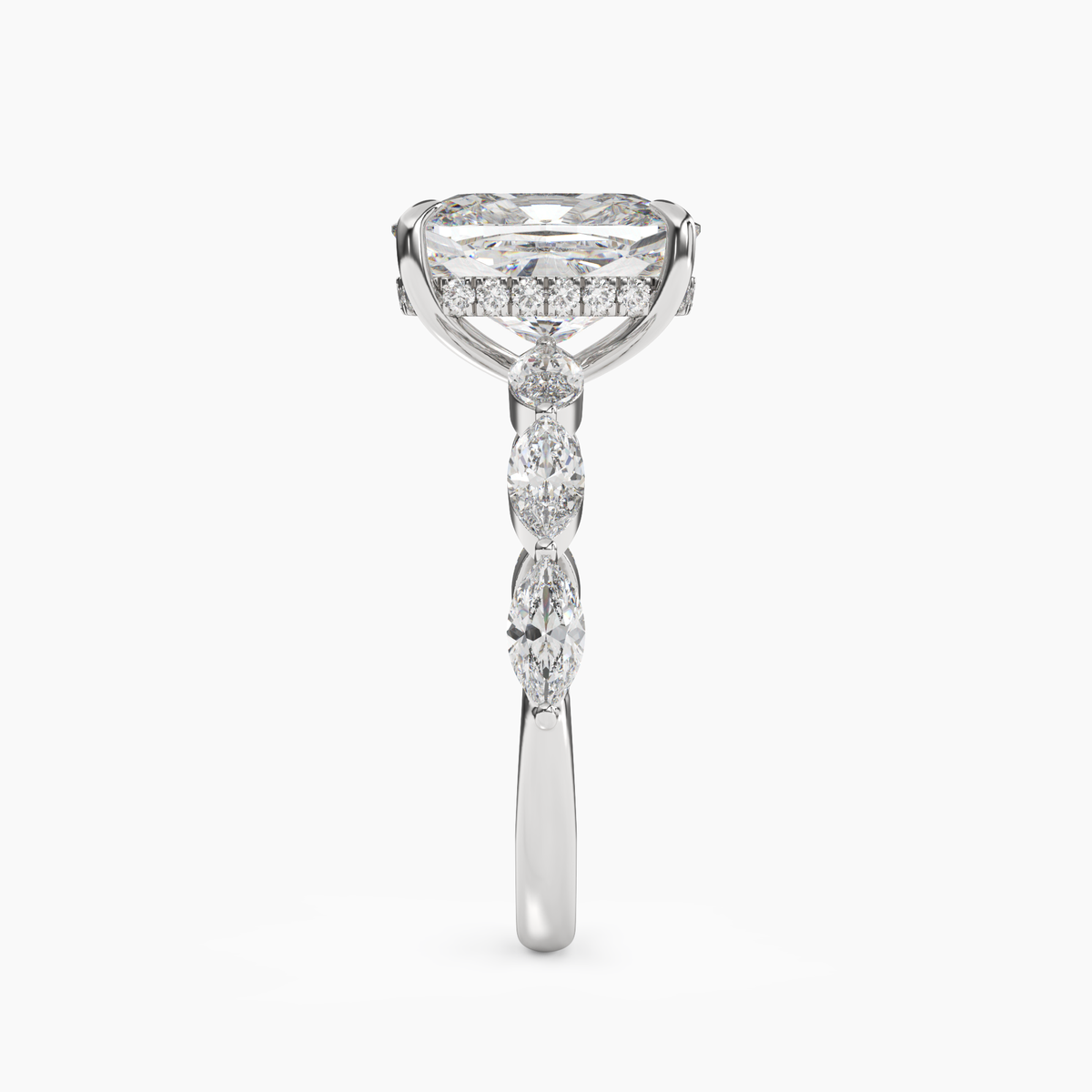 OBSER079 - Rosemist Cushion engagement ring setting view 3