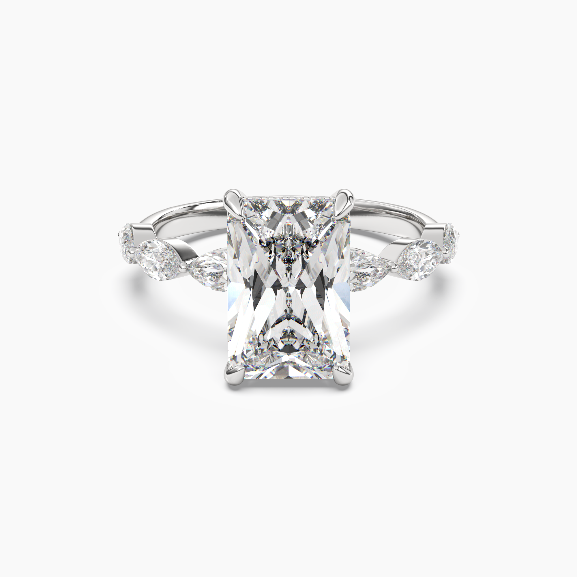 OBSER078 - Rosemist Radiant engagement ring setting view 1