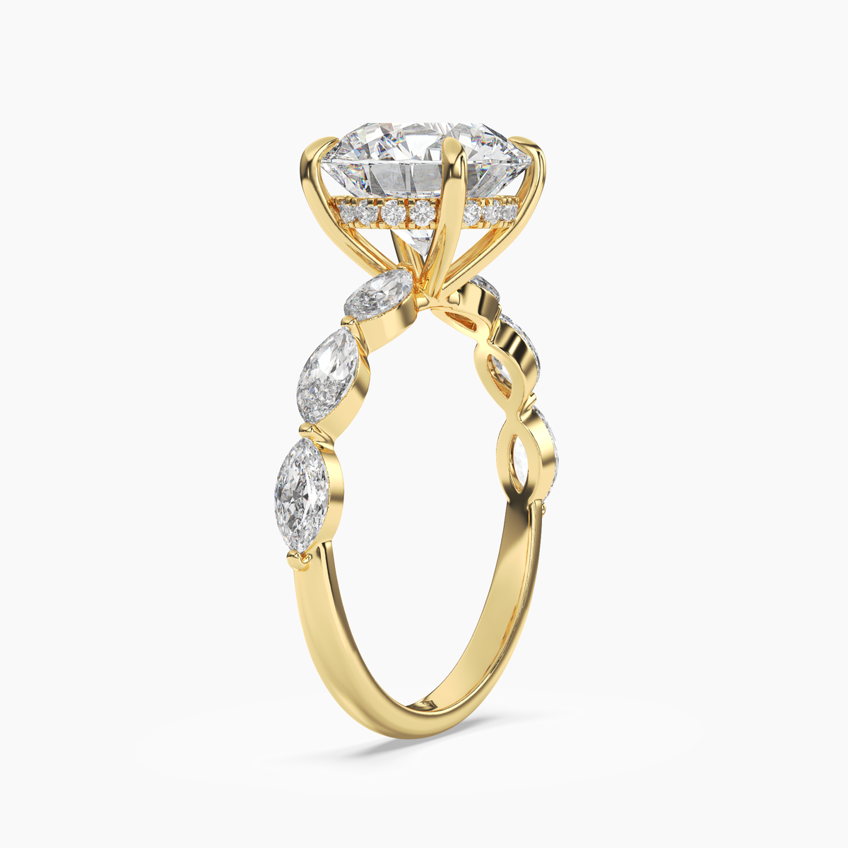 OBSER205 - Rosemist Round engagement ring setting view 5