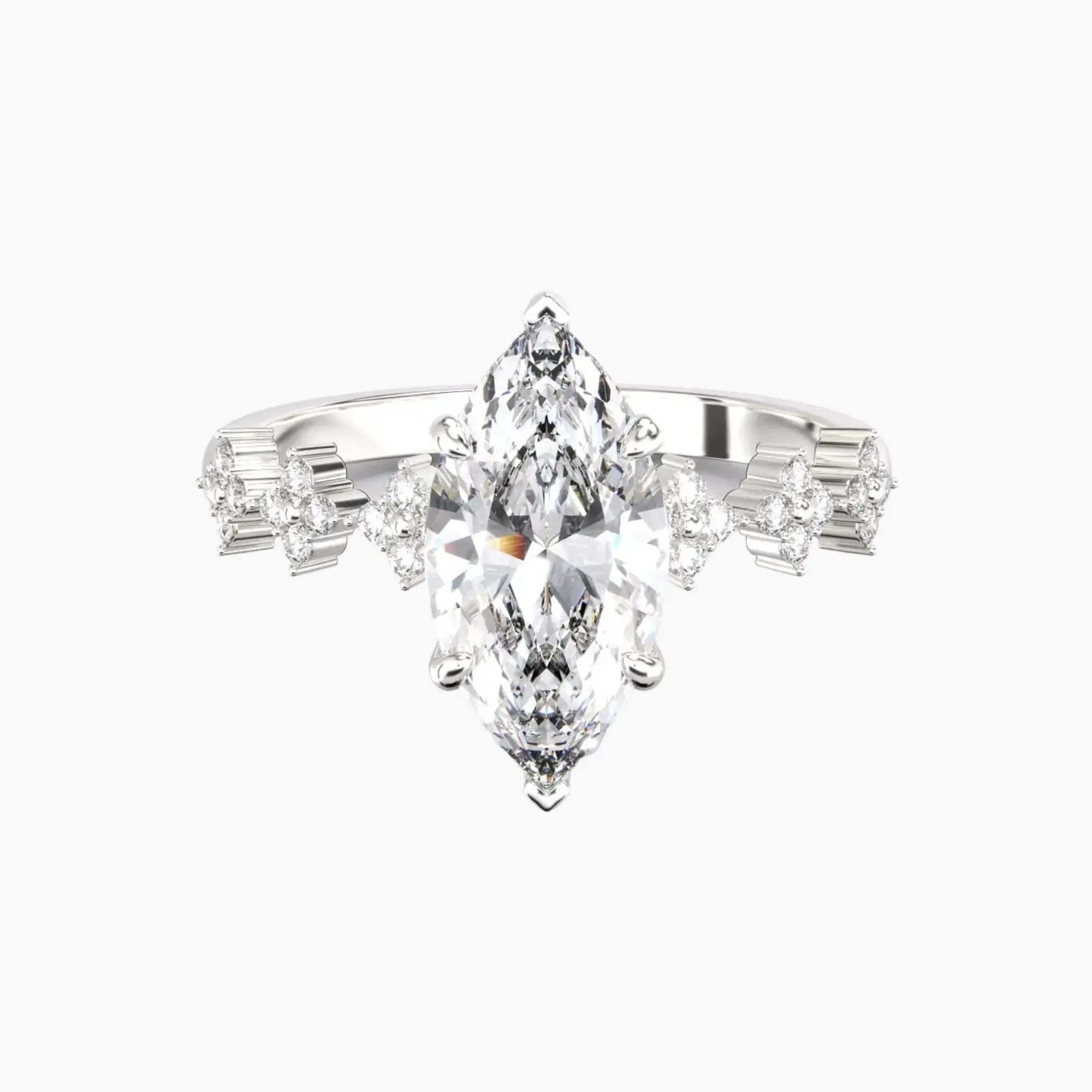 OBSER077 - Starveil Marquise engagement ring setting view 1