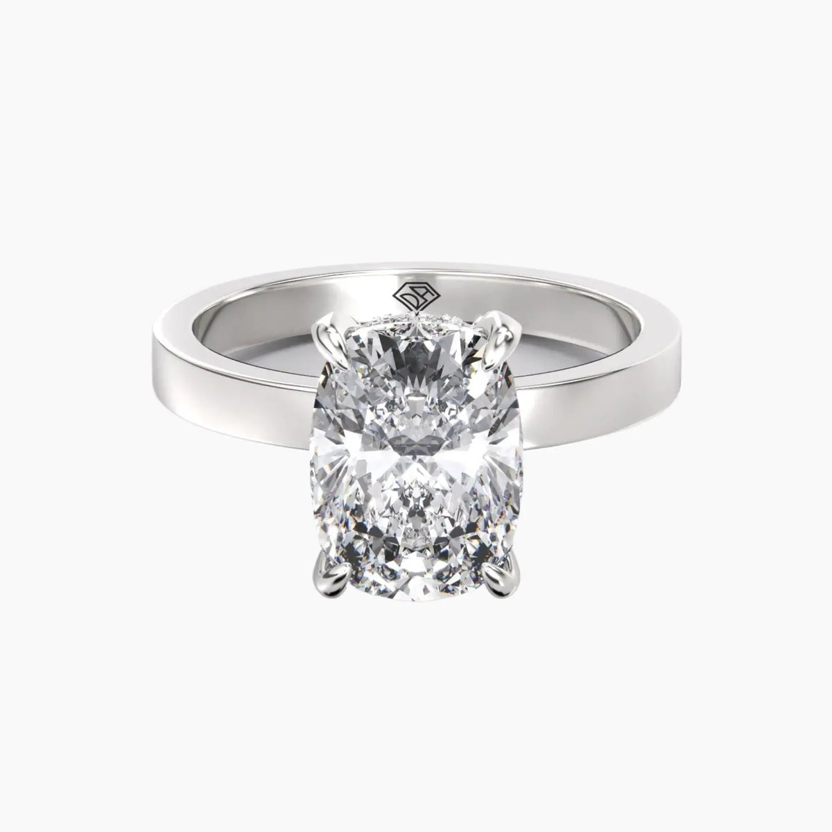 OBSER202 - Marble Cushion engagement ring setting view 1