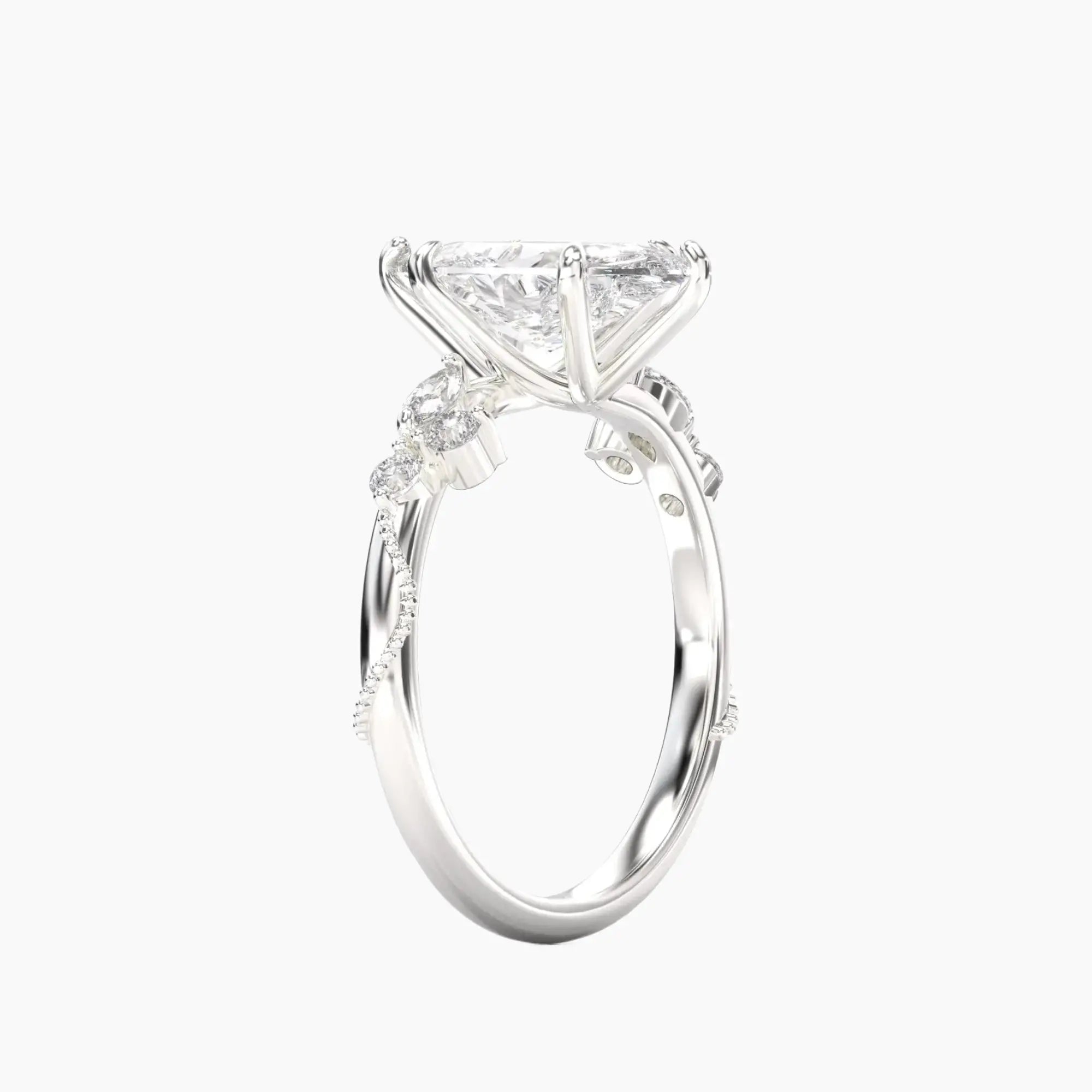 OBSER112 - Chantilly Marquise engagement ring setting view 2