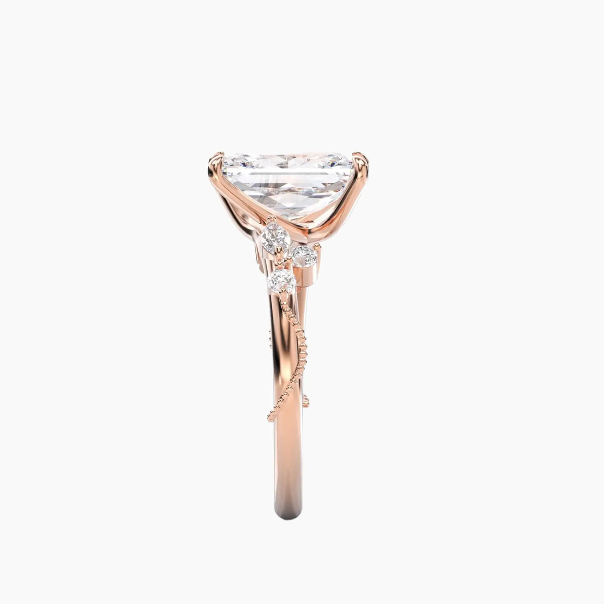 OBSER197 - Chantilly Radiant engagement ring setting view 9
