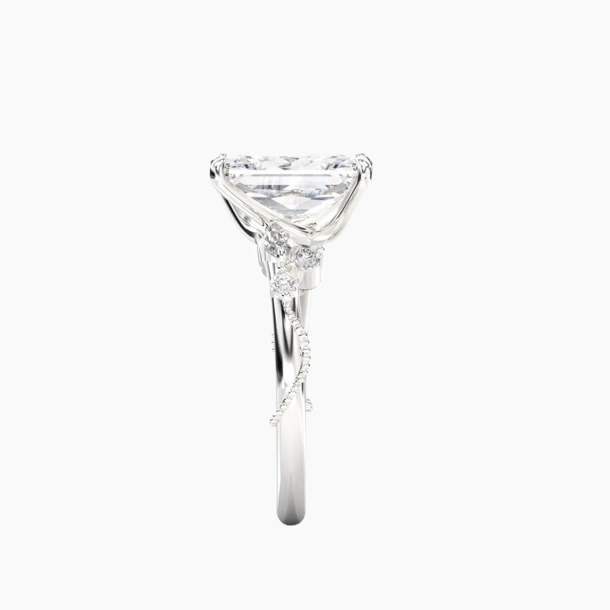 OBSER197 - Chantilly Radiant engagement ring setting view 3