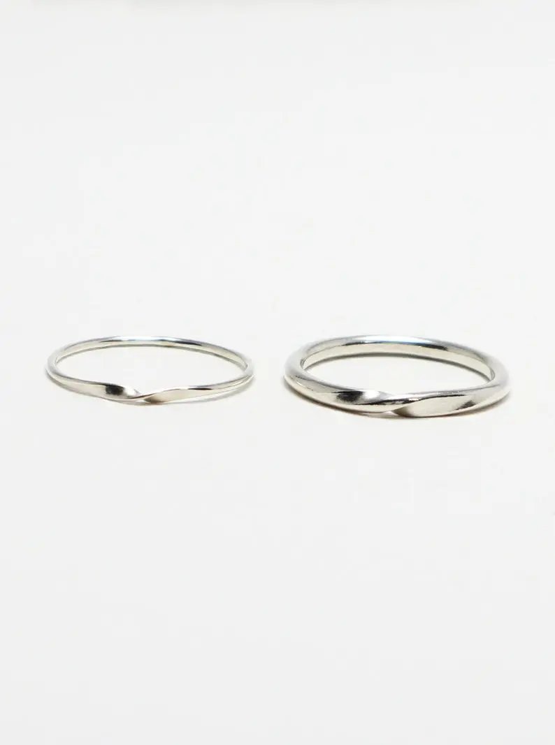 Unique Twist Couple Wedding Ring Set - WM31 CHARLISA™