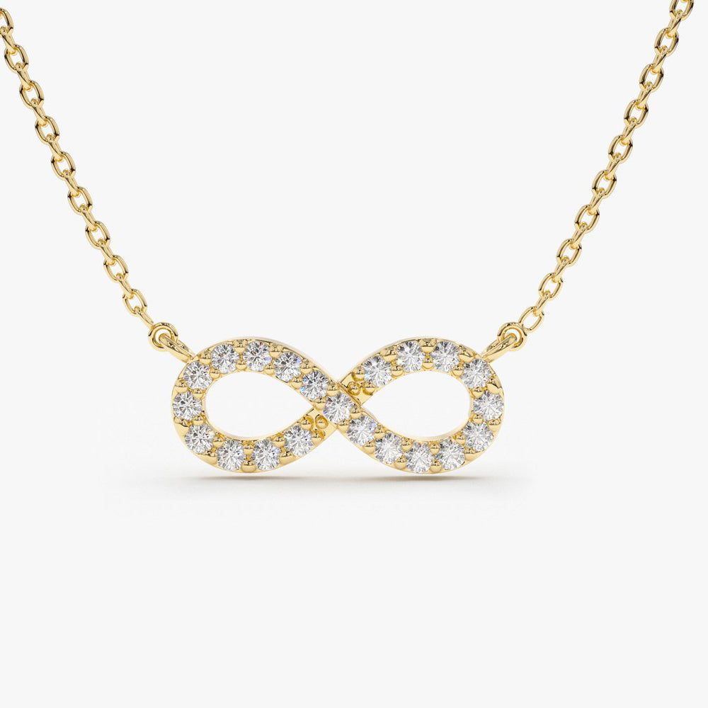 OBFJ1605 - 14K Gold Diamond Infinity Necklace 1