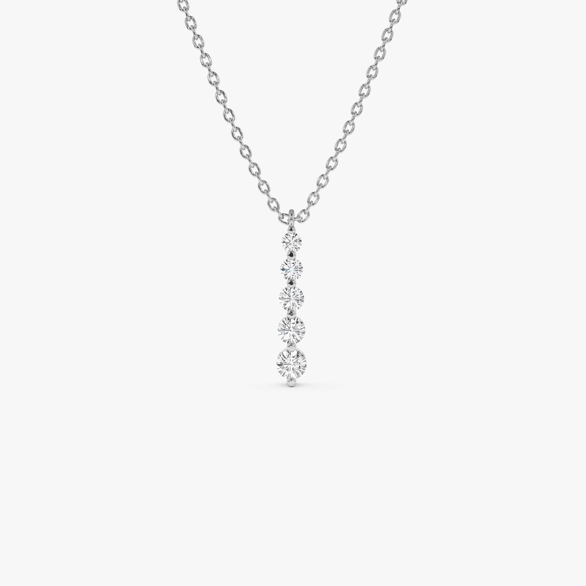 OBFJ1312 - 14k Gold Diamond Bar Necklace 6