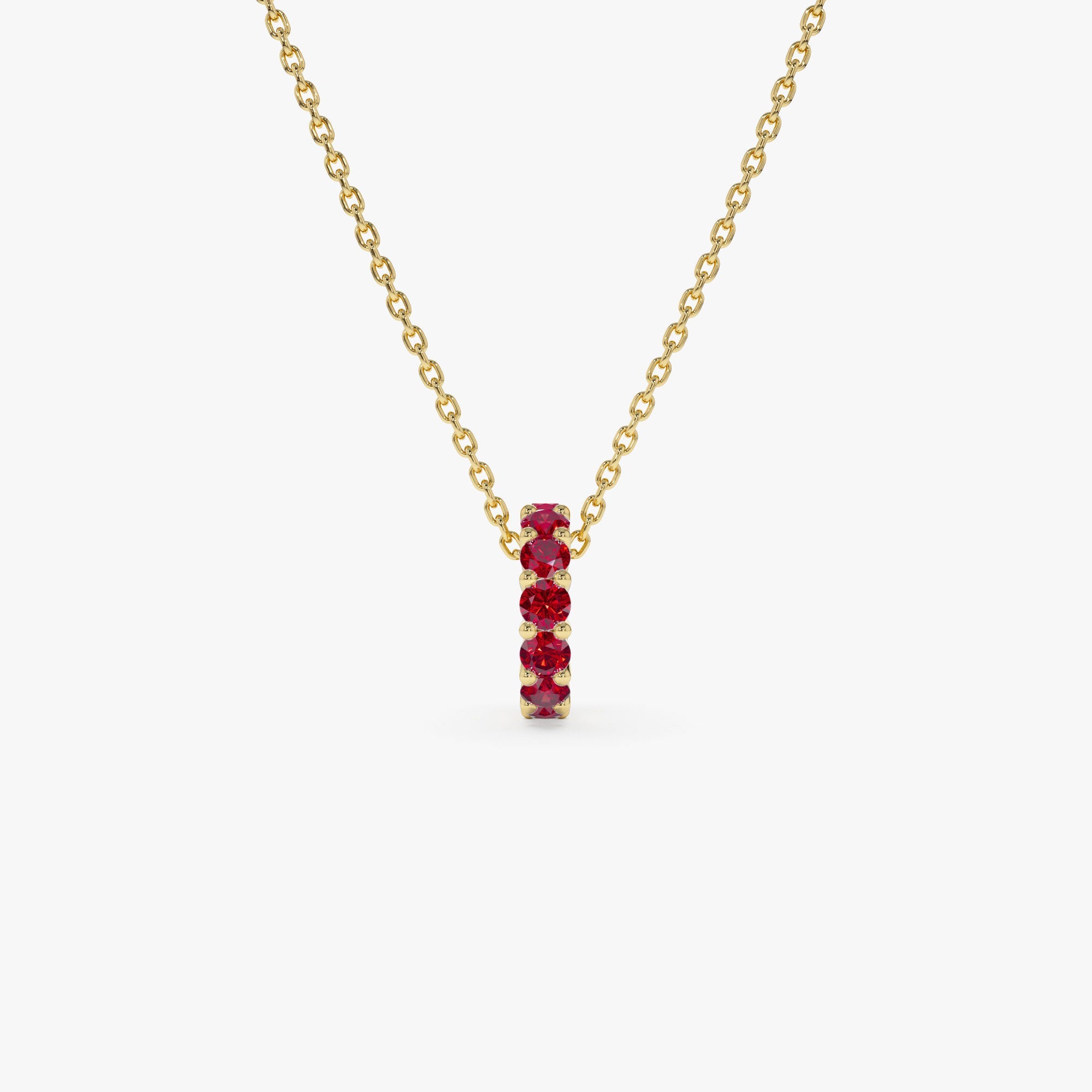 OBFJ0253 - 14k Ruby Rondelle Charm 7