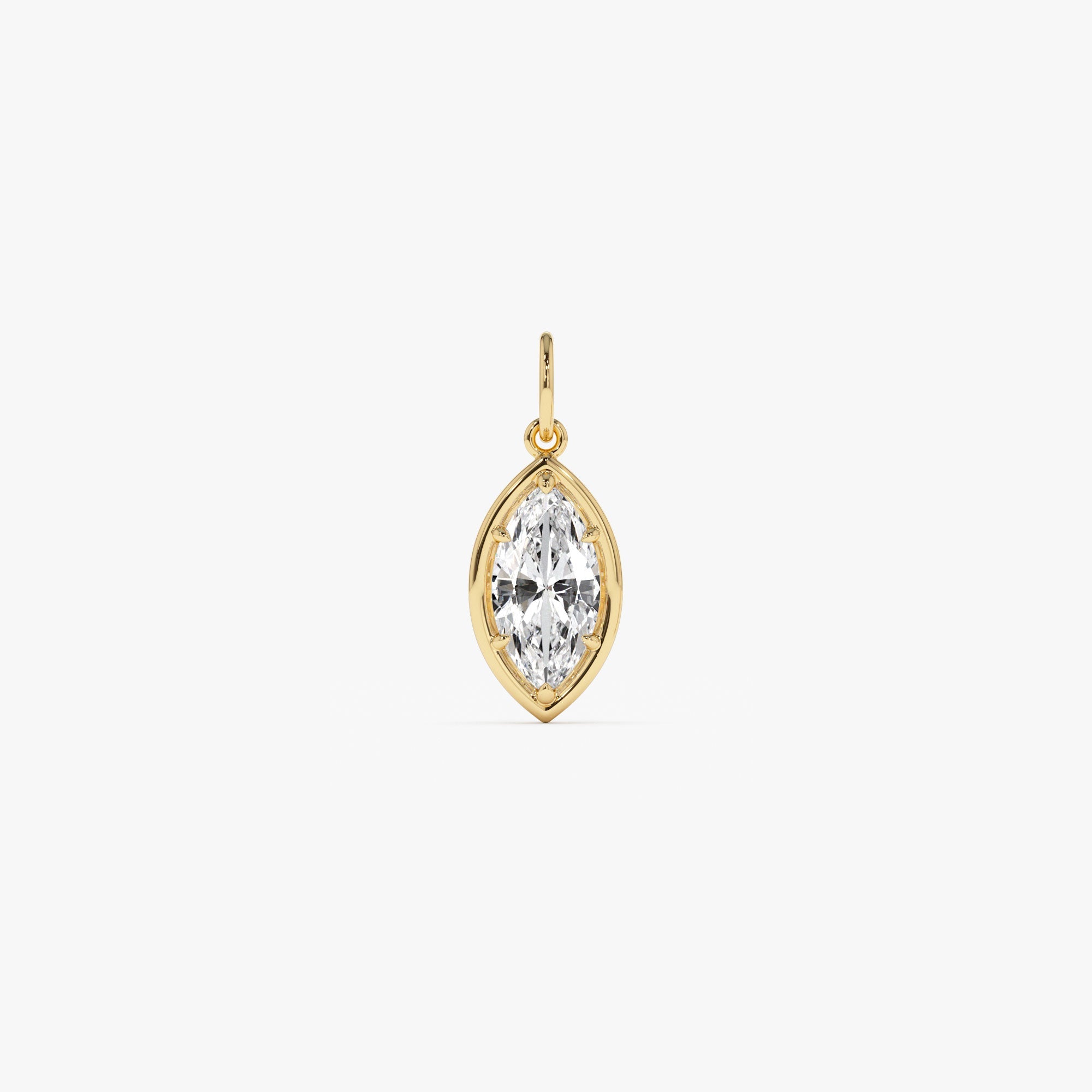 OBFJ0266 - 1 CTW 14k Marquise Shape Lab Grown Diamond Pendant Necklace - Daku 5