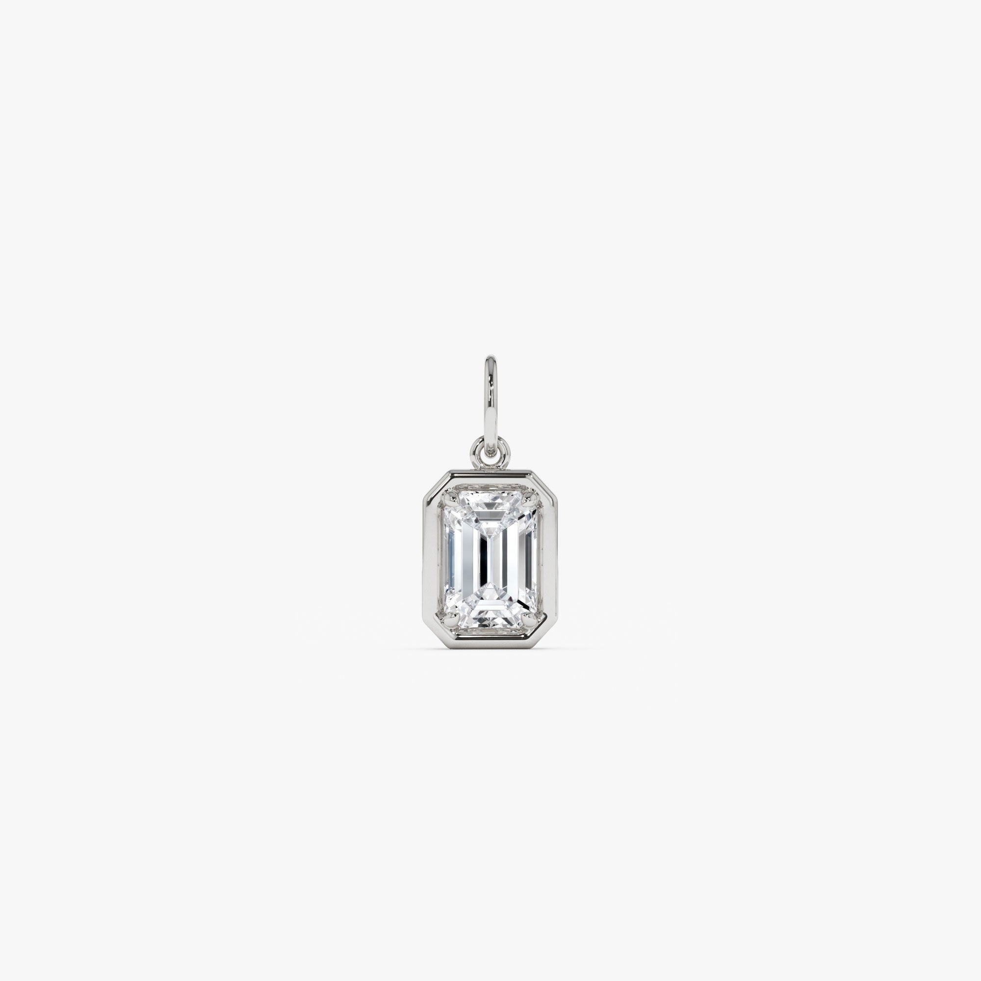 OBFJ0265 - 1 CTW 14k Emerald Cut Lab Grown Diamond Pendant Necklace - Jarra 4