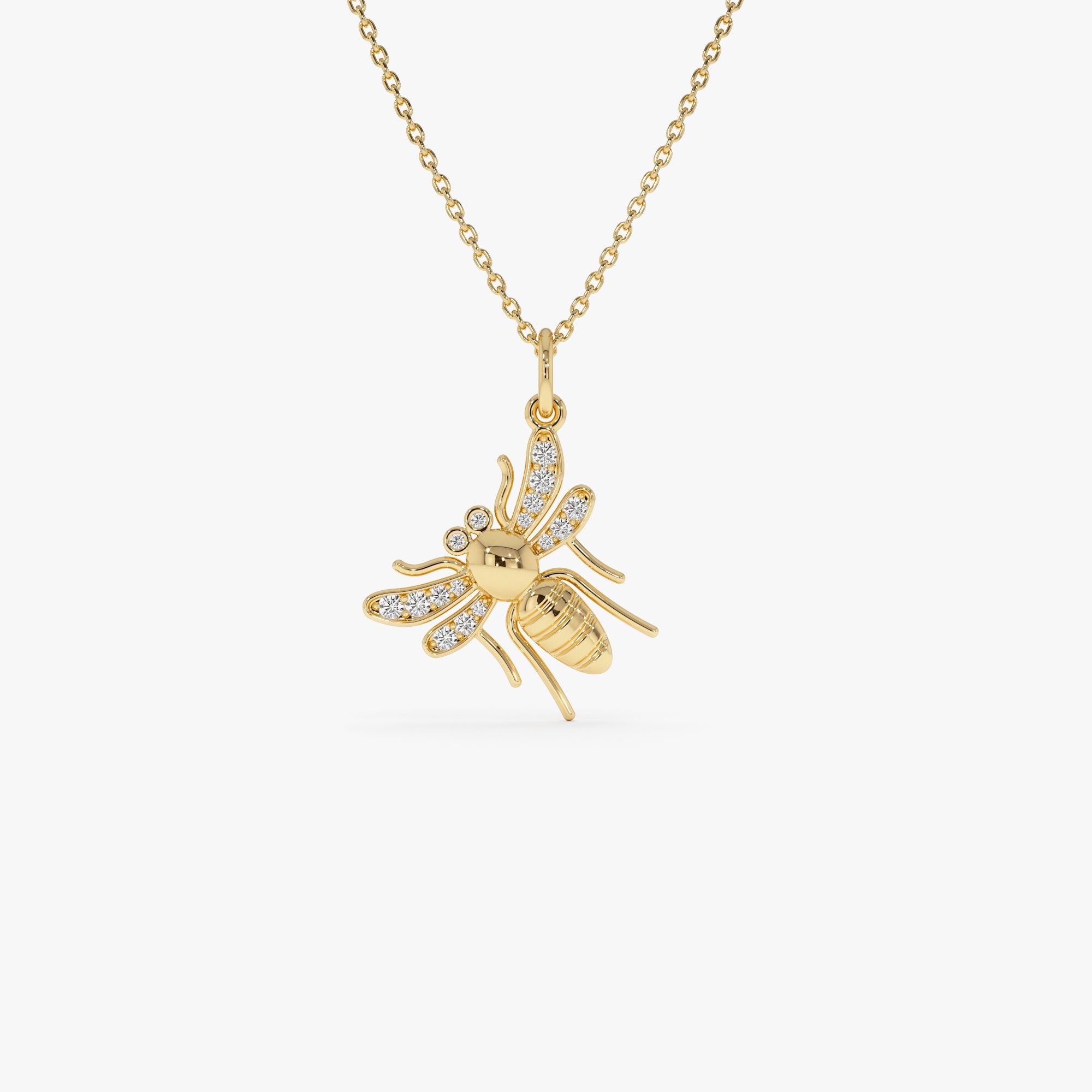 OBFJ0314 - 14k Diamond Bee Charm 1