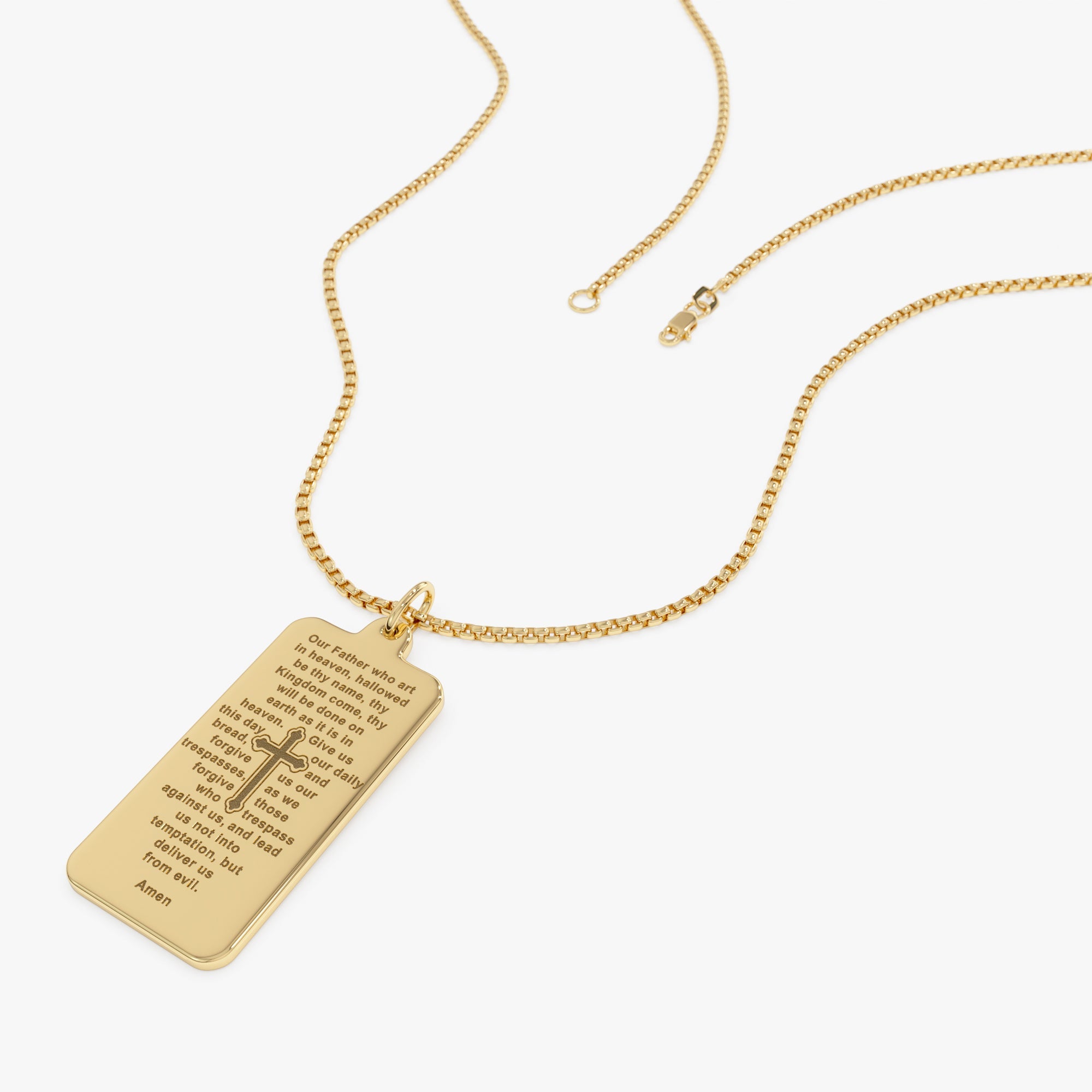 OBFJ0740 - 14K Lord’s Prayer Tag Pendant 5
