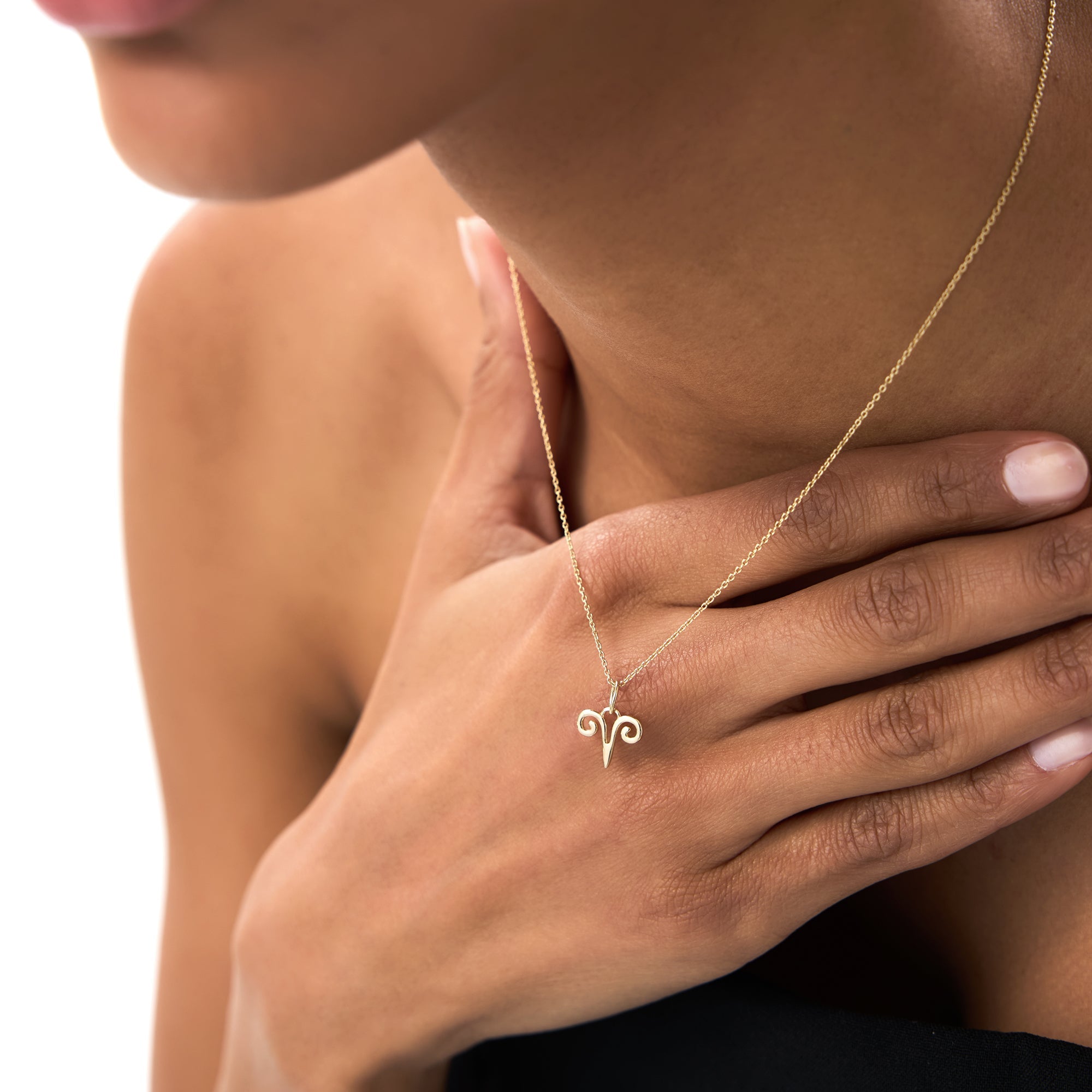 OBFJ0716 - 14K Aries Zodiac Charm Necklace 2