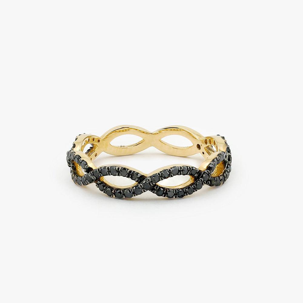 OBFJ1609 - 14k Black Diamond Micro Pave Ring 1