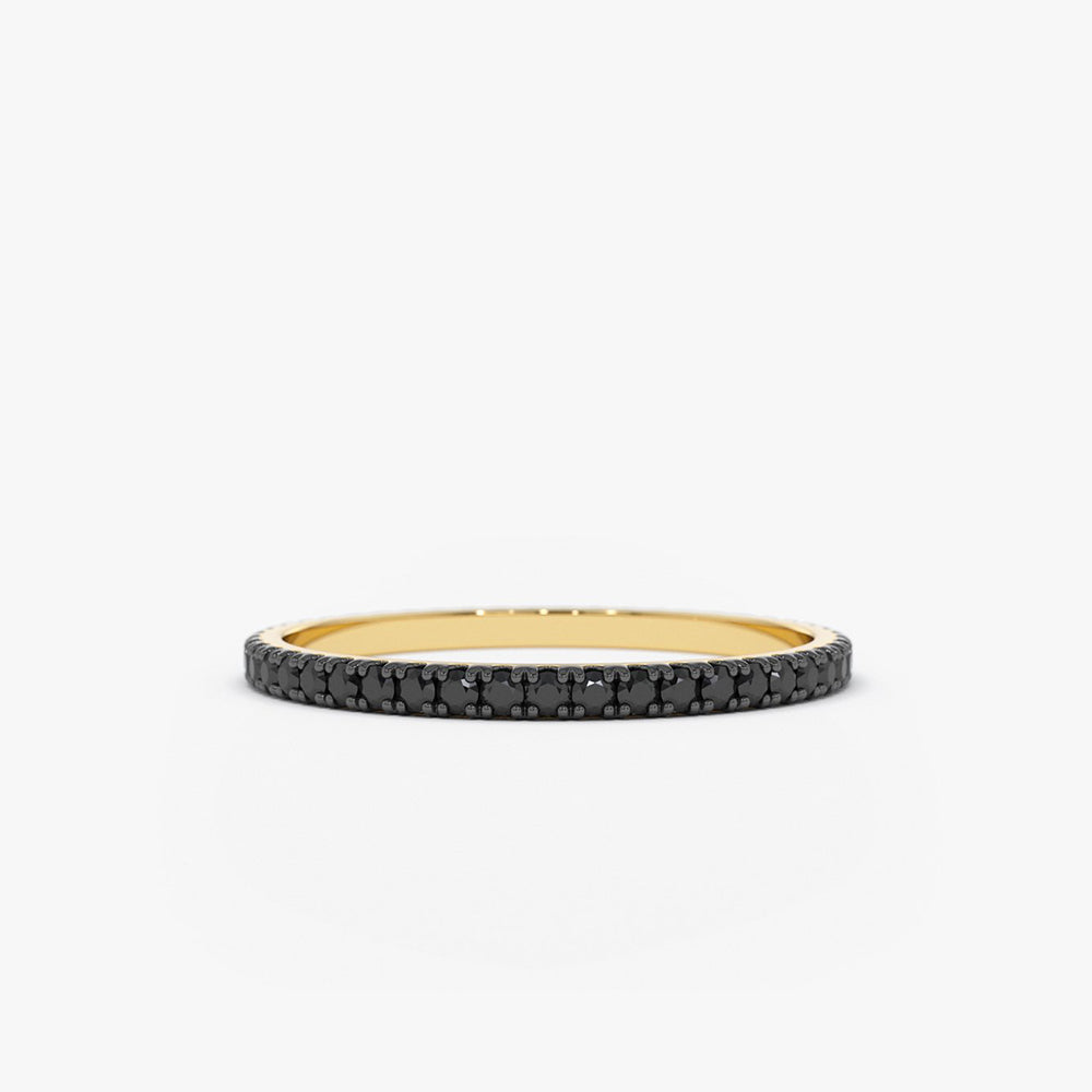 OBFJ1587 - Black Diamond Eternity Band ring in selectable metal and diamond options - Roselle Jewelry view 1
