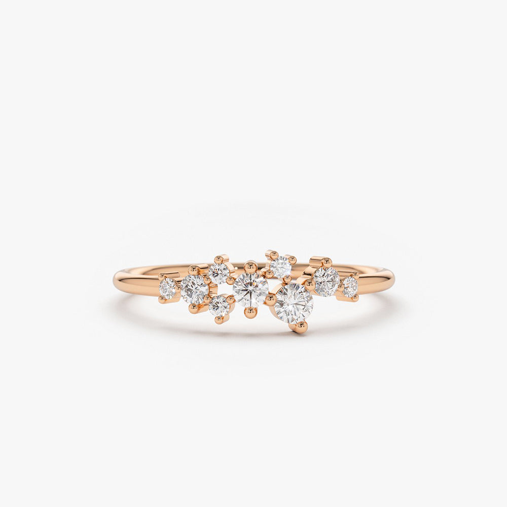 OBFJ1625 - 14k Gold Diamond Cluster Ring 8