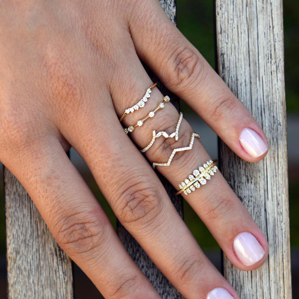 OBFJ1661 - Diamond Stacking Ring ring in selectable metal and diamond options - Roselle Jewelry view 4