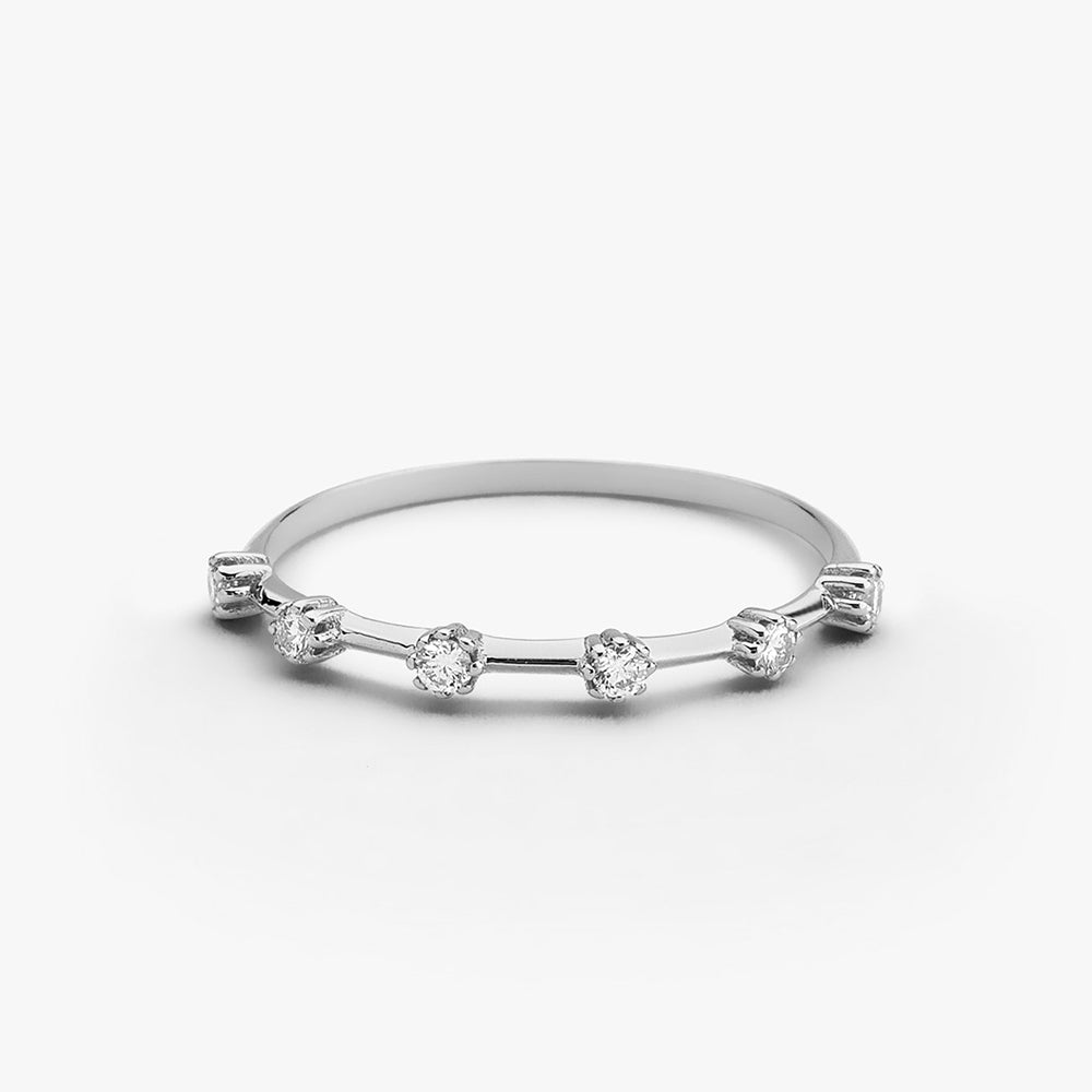 OBFJ1661 - Diamond Stacking Ring ring in selectable metal and diamond options - Roselle Jewelry view 6