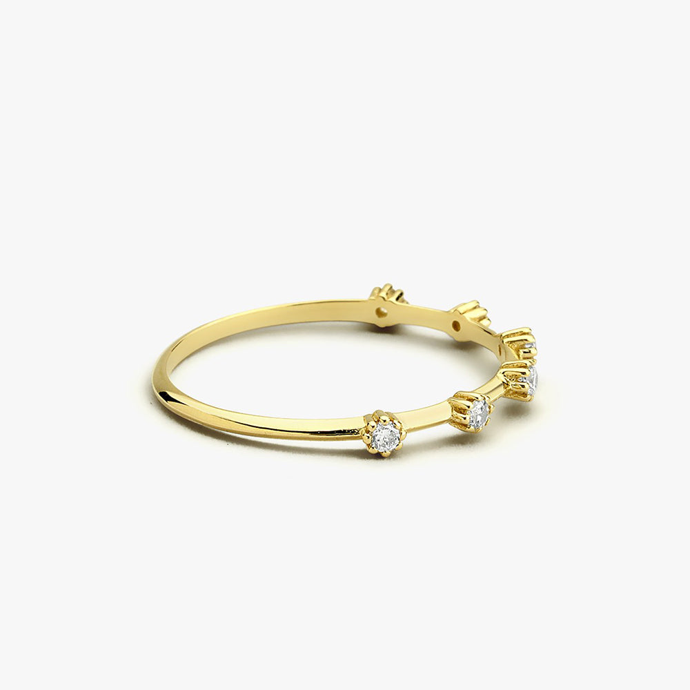OBFJ1661 - Diamond Stacking Ring ring in selectable metal and diamond options - Roselle Jewelry view 7