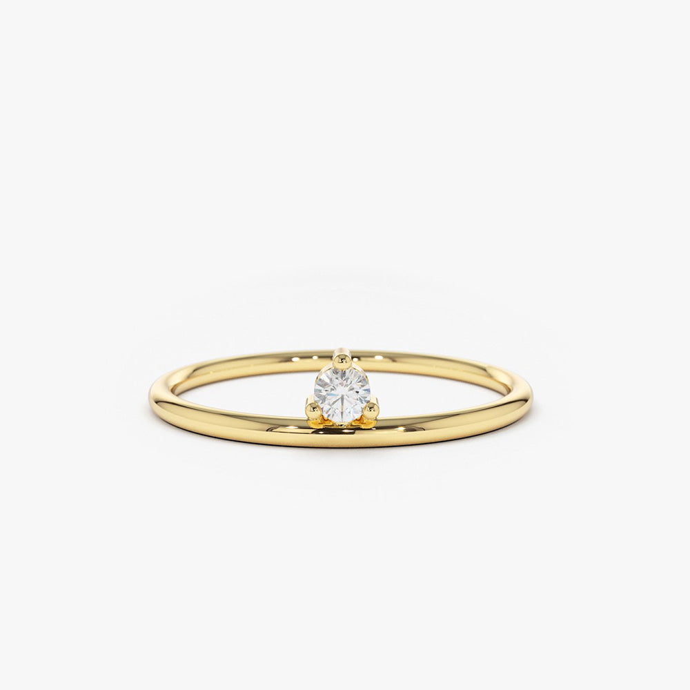 OBFJ1632 - 14K Gold Single Floating Diamond Ring 1