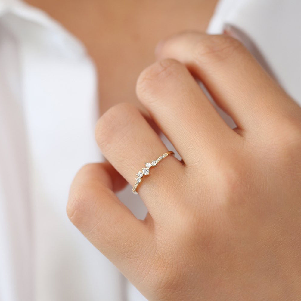 OBFJ1680 - 14k Bridal Diamond Cluster Ring 4