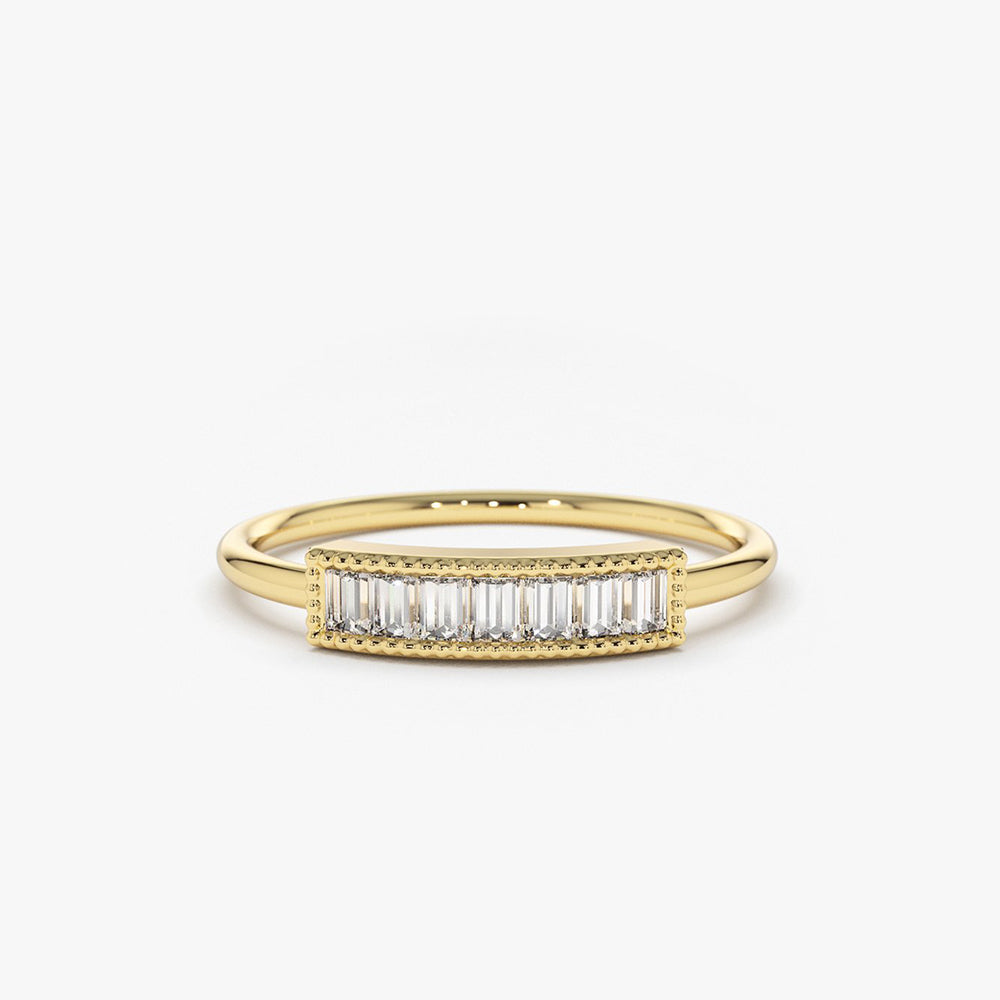OBFJ1758 - Channel Set Baguette Diamond Ring ring in selectable metal and diamond options - Roselle Jewelry view 1