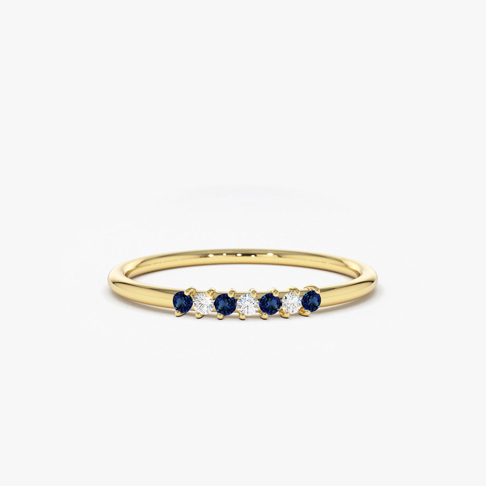 OBFJ1867 - 14k Petite Sapphire and Diamond Ring 1