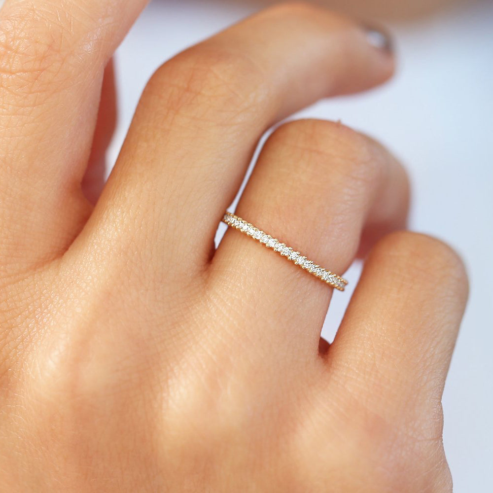 OBFJ1818 - 14k Full Eternity Petite Diamond Ring 3