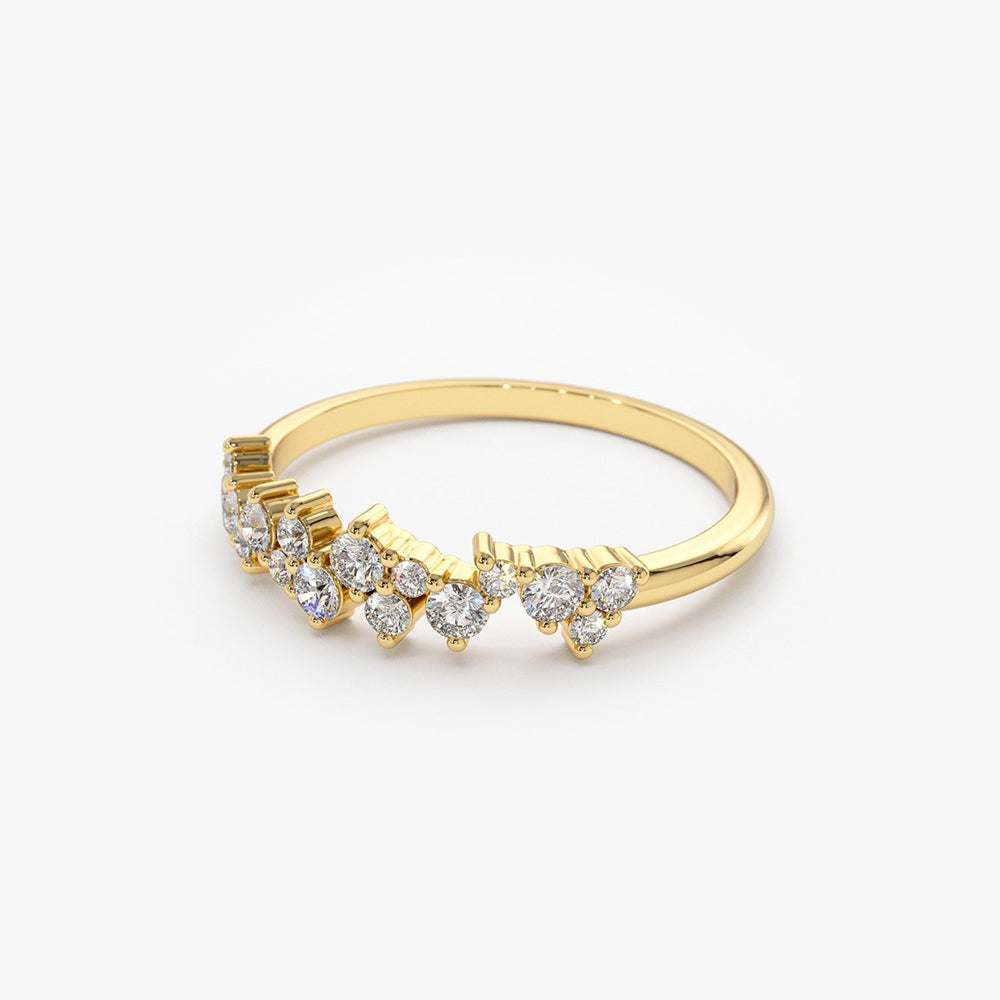 OBFJ1971 - 14k Diamond Statement Cluster Ring 8