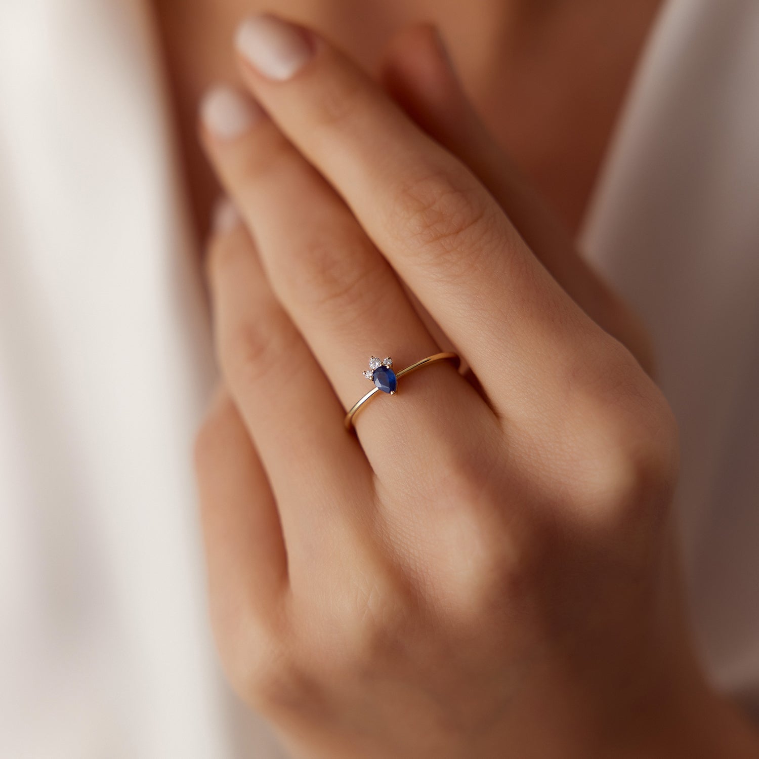 OBFJ1827 - 14k Mini Sapphire and Diamond Ring 3