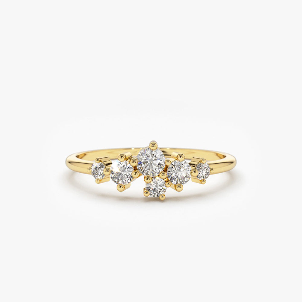 OBFJ1902 - 14K Large Diamond Cluster Ring 1