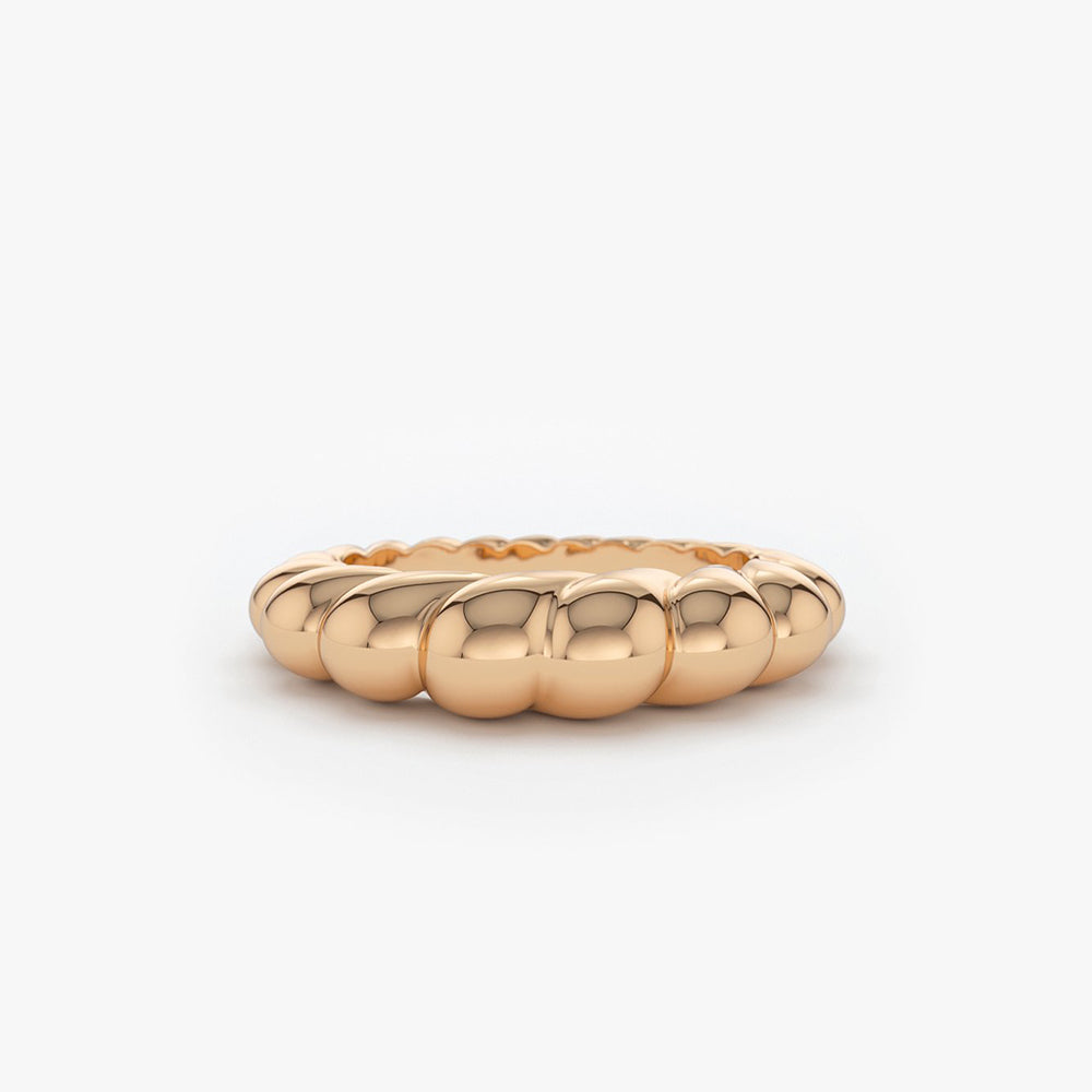 OBFJ1935 - 14k Chunky Twisted Dome Ring 5