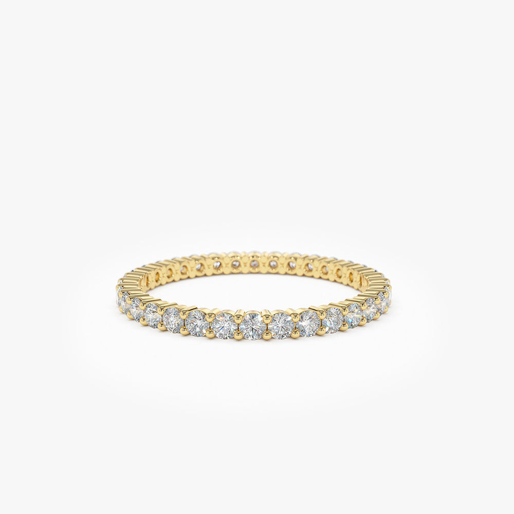 OBFJ1928 - 14k Prong Setting Diamond Eternity Ring 1