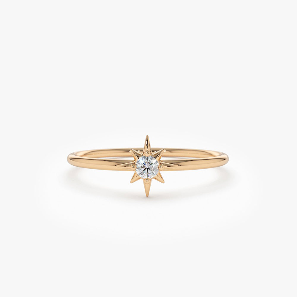 OBFJ1927 - 14K North Star Stacking Diamond Ring 4