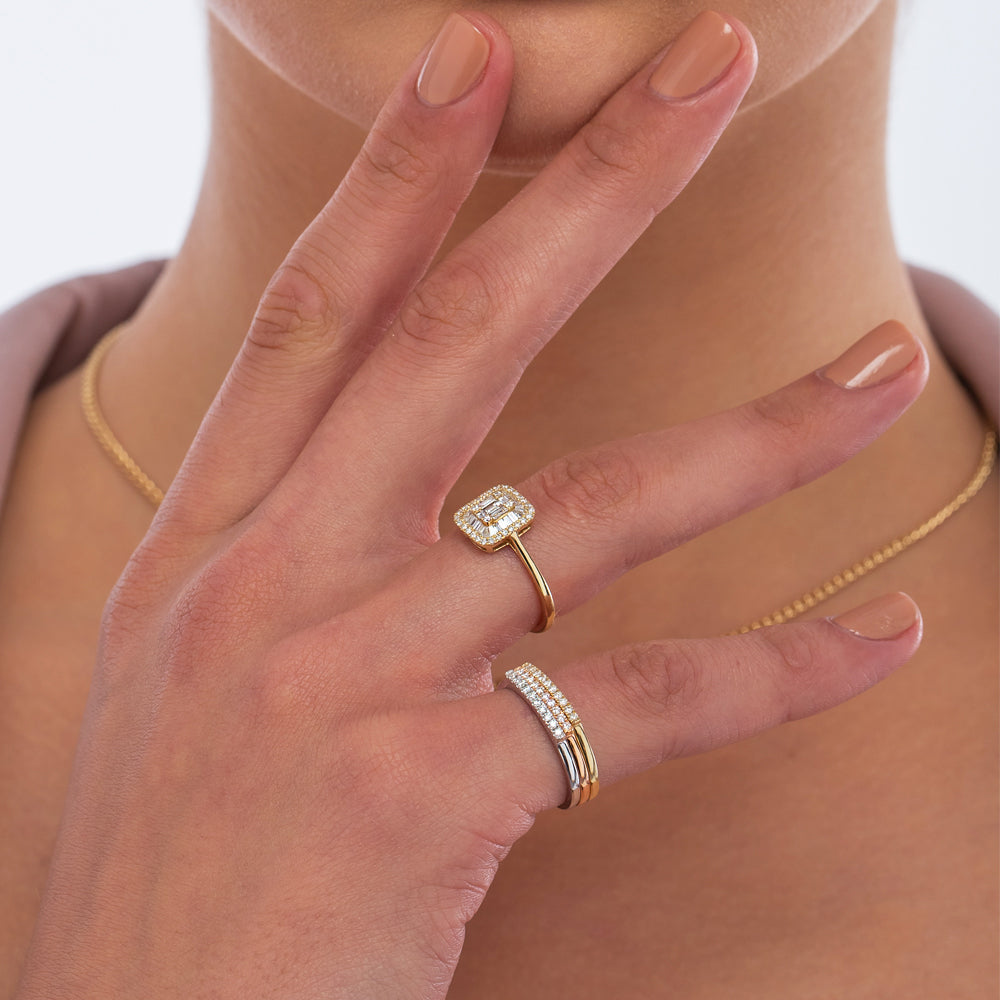 OBFJ2273 - Pave Diamond Bar Ring ring in selectable metal and diamond options - Roselle Jewelry view 4