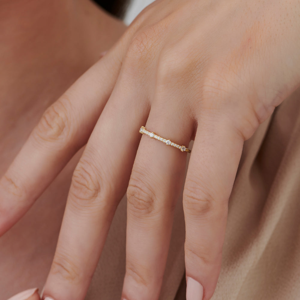 OBFJ1533 - 14k Dainty Stacking Diamond Wedding Band 4