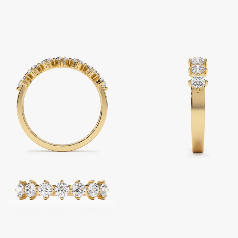 OBFJ0332 - 0.70 ctw 14k Seven Stone Prong Setting Lab Grown Diamond Wedding Band - Ava 9