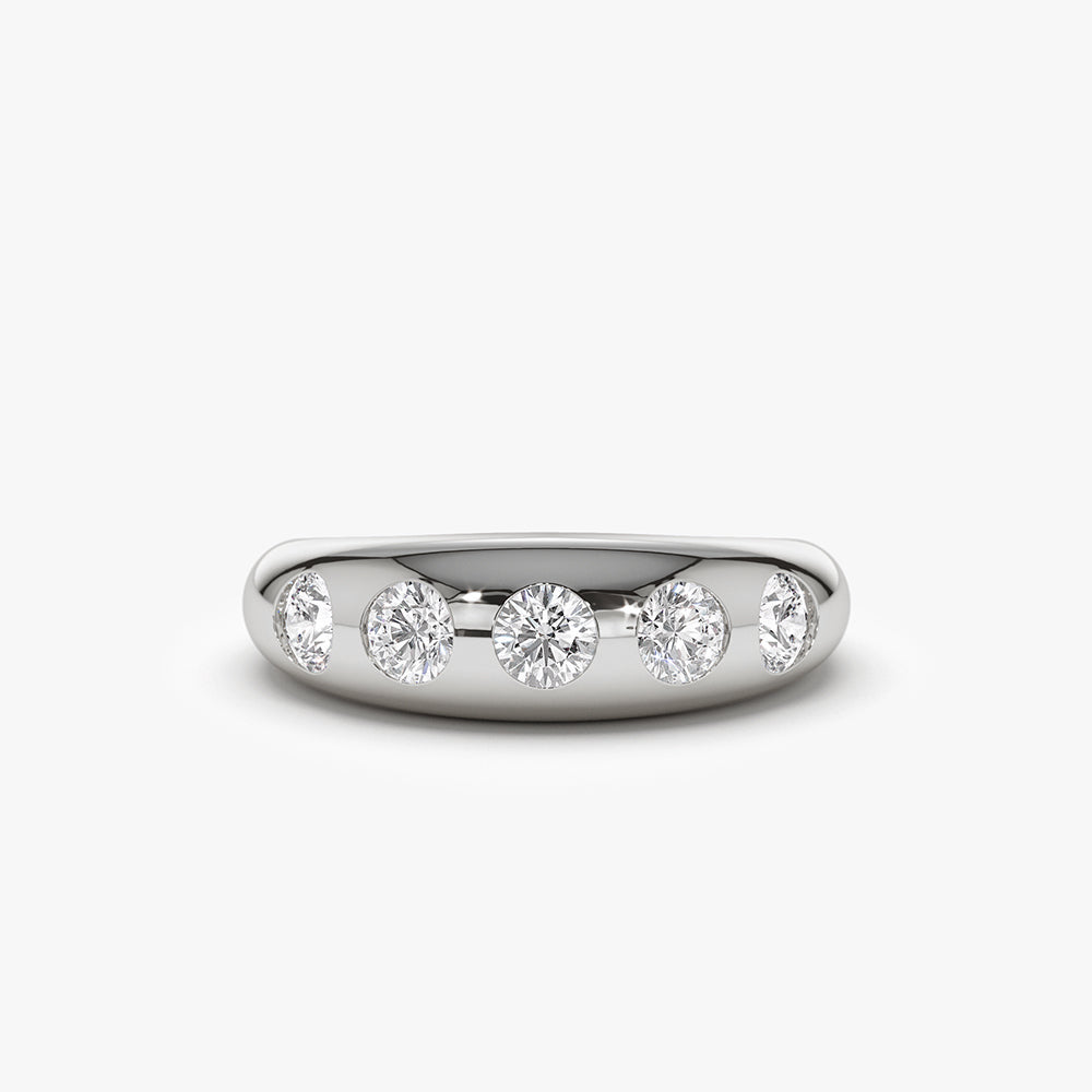 OBFJ1496 - 14k Dome Chunky Statement Diamond Ring 4