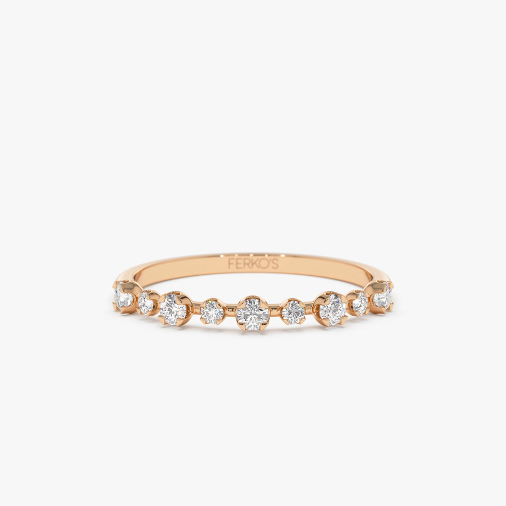 OBFJ1458 - 4 Prong Petite Natural Diamond Ring ring in selectable metal and diamond options - Roselle Jewelry view 6