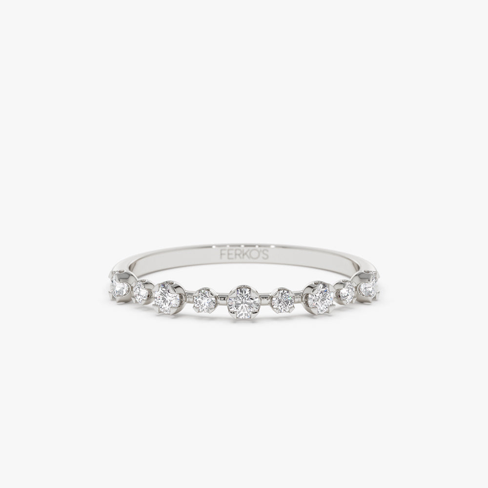 OBFJ1458 - 4 Prong Petite Natural Diamond Ring ring in selectable metal and diamond options - Roselle Jewelry view 7